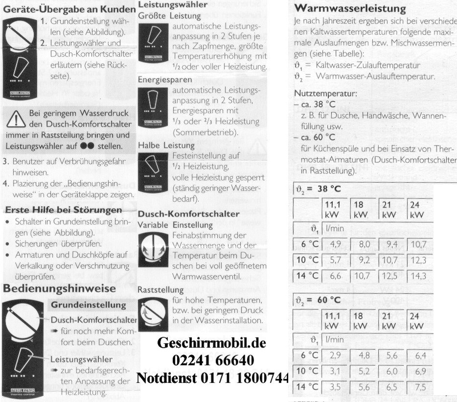 Bedienungsanleitung Spüldienst Spülservice Bedienungsanleitung Spüldienst Spülservice